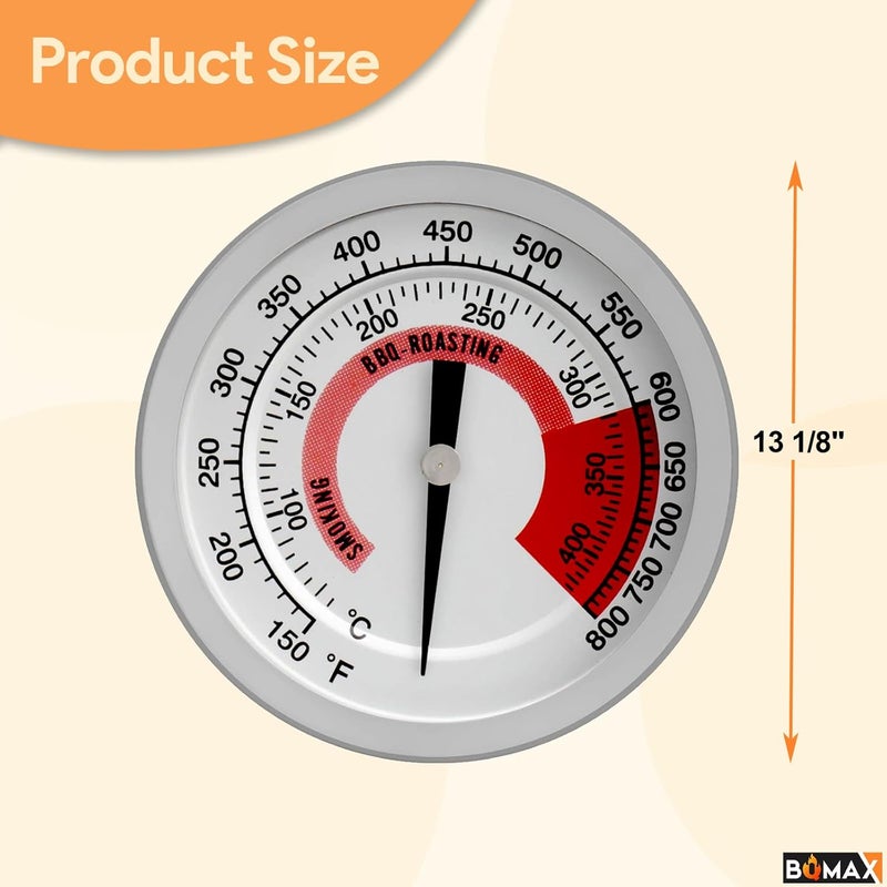 BQMAX 3 1/8" Grill Thermometer Replacement Parts for Kitchenaid 720-0733A, 720-0745, 720-0745B, 720-0787D, 720-0819, 720-0826, Grill Heat Indicator Temp Gauge for Nexgrill 720-0745 - Image 2